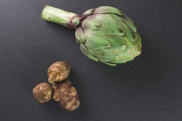 Artischocke und Topinambur