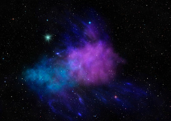 Small part of an infinite star field. 3D rendering