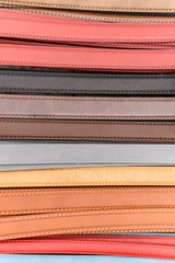 Colorful leather belts