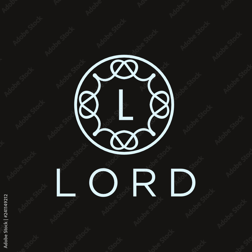 Poster premium linear shield monogram letter l logotype. elegant crest leaf stamp icon vector logo. luxury 