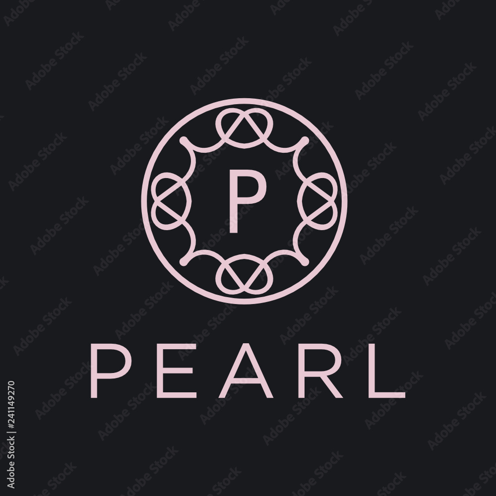 Poster premium linear shield monogram letter p logotype. elegant crest leaf stamp icon vector logo. luxury 