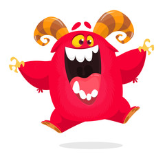 Jumping tiny monster character. Cartoon vector illustration for Halloween