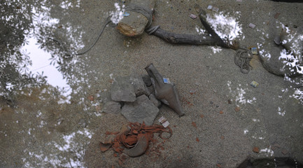 Background of the elements of ancient excavations