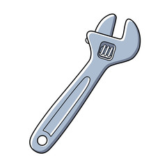 Adjustable wrench tool isolated