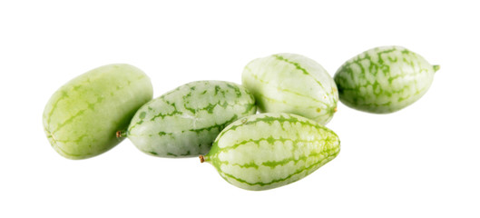 Fruits of Melothria scabra or Mexican miniature watermelon isolated on white background