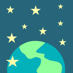 Globe planet flat background