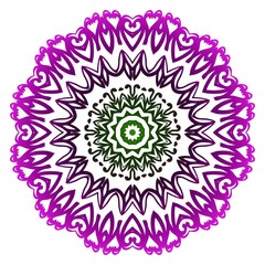 Fototapeta na wymiar Hand-Drawn Henna Ethnic Mandala. Circle lace ornament. Vector illustration. for coloring book, greeting card, invitation, tattoo. Anti-stress therapy pattern.