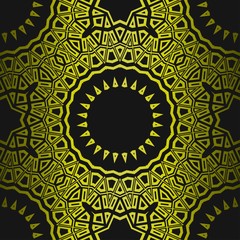 Color Seamless Lace Pattern With Abstract Geometric Flower. Stylish Fashion Design Background For Invitation Card. Illustration.