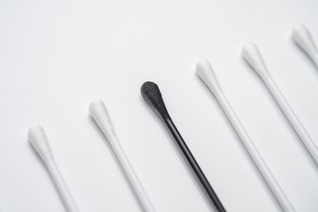 Black and white cotton bud