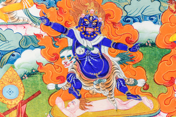 Mahakala Tibetan thangka painting