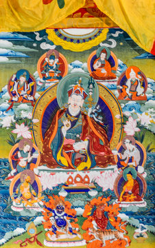 Buddha Padmasambhava Tibetan thangka painting