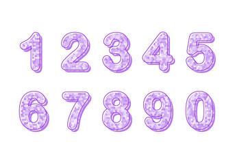 Set of ten numbers from zero to nine, number design elements. Modern number, great design for any purposes.