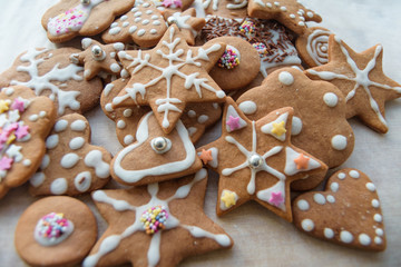 Gingerbread cookies closeup