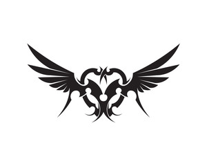 Black wing logo symbol for a professional designer