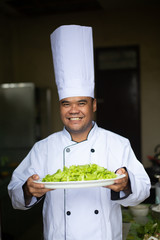 Happy Chef Cooking Healthy Food