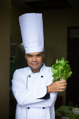 Happy Chef Cooking Healthy Food