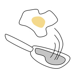 Egg yolk with pan sketch