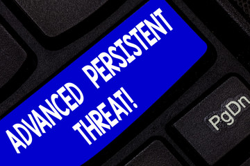 Text sign showing Advanced Persistent Threat. Conceptual photo unauthorized user gains access to a...