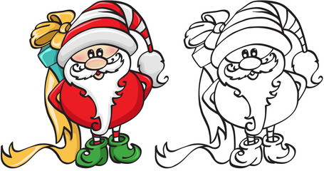 Cute Santa Claus with gift