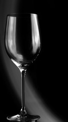 Wine glass in black and white