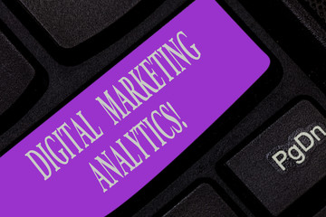 Handwriting text writing Digital Marketing Analytics. Concept meaning measure business metrics like...