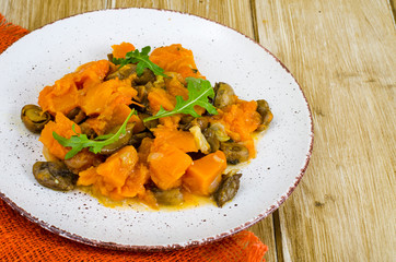 Lenten dishes of mushrooms and vegetables