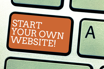 Writing note showing Start Your Own Website. Business photo showcasing Serve as Extension of a...