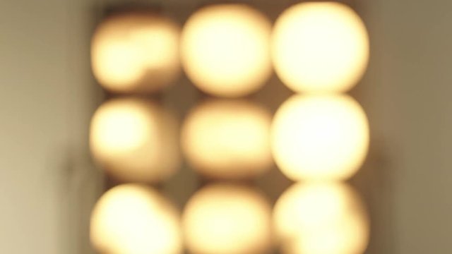 studio par lights flicker and bokeh slow motion.
