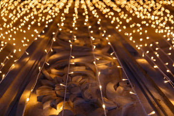 LED garlands in the street