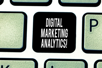 Handwriting text writing Digital Marketing Analytics. Concept meaning measure business metrics like...