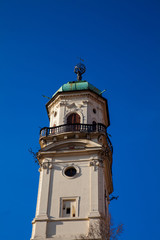 Clemetinum astronomical tower at the Old Town in Prague