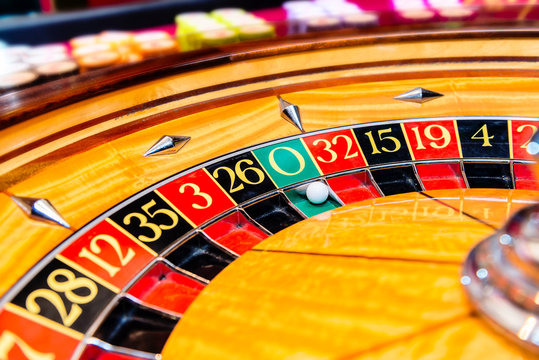 
Roulette wheel in casino.