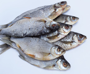 dried fish ram on a white background