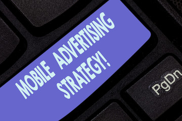 Handwriting text writing Mobile Advertising Strategy. Concept meaning marketing business to plea to...