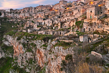 Matera, Basilicata, Italy: the ancient cave houses in the old town called Sassi di Matera