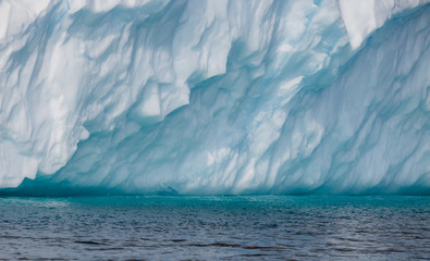 blue melting  iceberg closeup