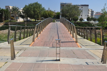 The beautiful Linear Park Along the Garyllis River Limassol (Cyprus)