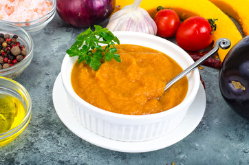 Vegetable paste, caviar from chopped vegetables