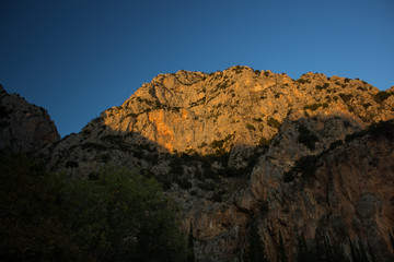 USA sunset rocks scenic landscape foreshortening from below