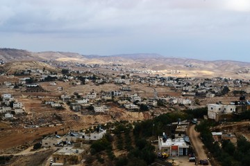 Fototapeta na wymiar Herodium Herodion, Fortress of Herod the Great, view of palestinian territory, westbank, Palestine, Israel