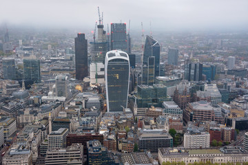 Aerial view of City of London