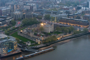Aerial view of Tower of London