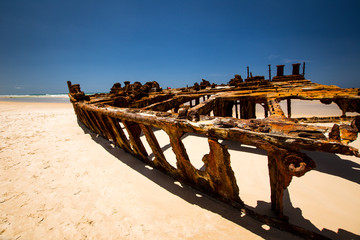 SS Maheno on Fraser Island, Queensland, Australia in 2018