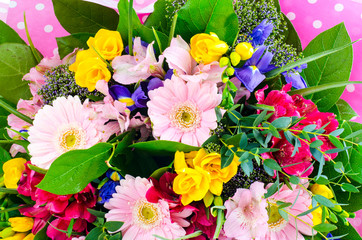 Beautiful floral background from mix of flowers