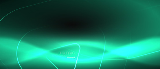 Dark black abstract background with neon colors and lines