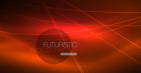 Neon glowing magic background, neon banner, night sky wallpaper. Magic light effect. Christmas abstract pattern.