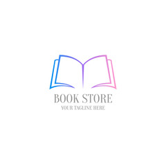 Bookstore Logo template. Design logo open book.