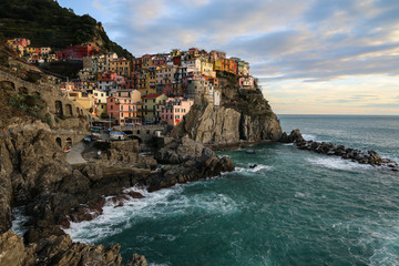 view of manarola in cinque terre italy