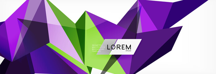 Mosaic triangular low poly style abstract geometric background. Polygonal vector. Abstract white bright technology design.