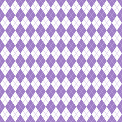 Argyle Seamless Pattern - Classic and clean light purple and white argyle